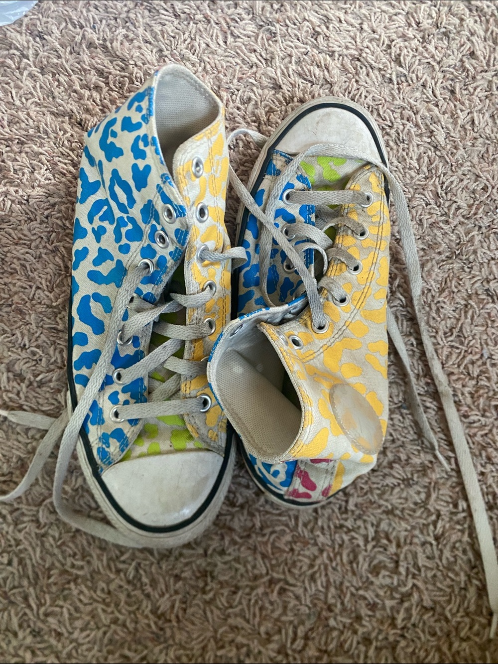 Converse Kids Multi-Color Leopard Print High-Top Sneakers